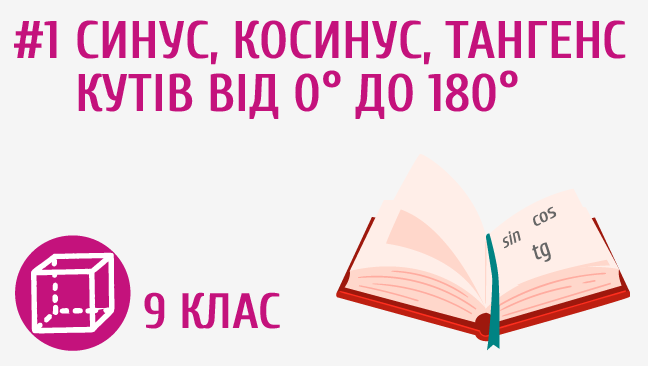 Синус, косинус, тангенс кутів від 0° до 180°