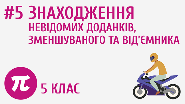 Знаходження невідомих доданків, зменшуваного та від’ємника