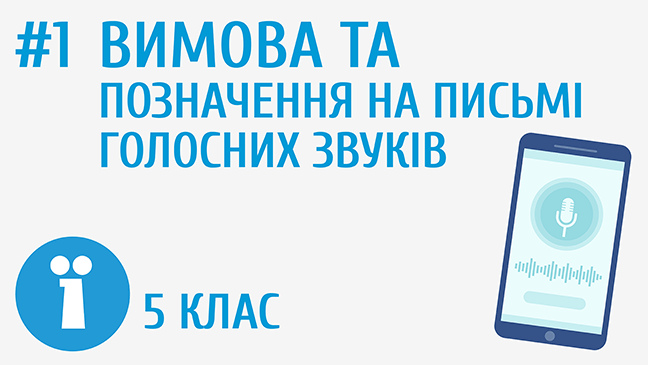 Вимова та позначення на письмі голосних звуків