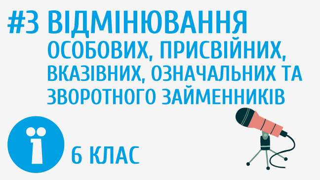 Відмінювання особових, присвійних, вказівних, означальних та зворотного займенників